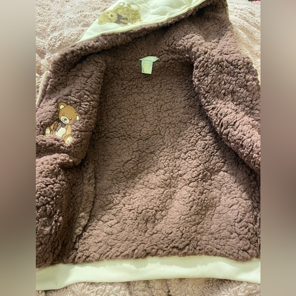 NWT Boutique Reversible Teddy Bear Hooded Sweatshirt - Picture 4 of 6
